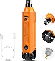 Casfuy 6-Speed Super Quiet Dog Nail Grinder - Rechargeable Painless Trimmer for Small Medium Large Dogs (Orange)