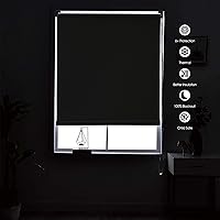 Vista 3 de Persiana enrollable 100 % opaca, con tela de protección UV con aislamiento térmico, persianas opacas para dormitoriooficinahogar, fácil de instalar