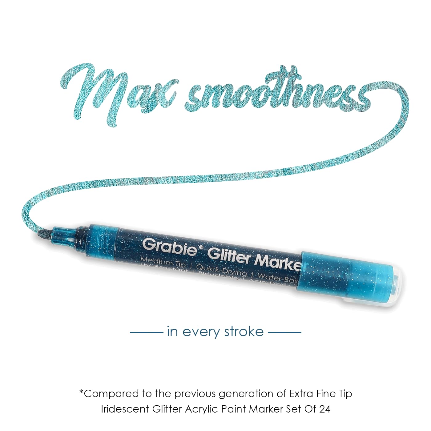 24 Glitter Metallic Markers, Medium Tip Glitter