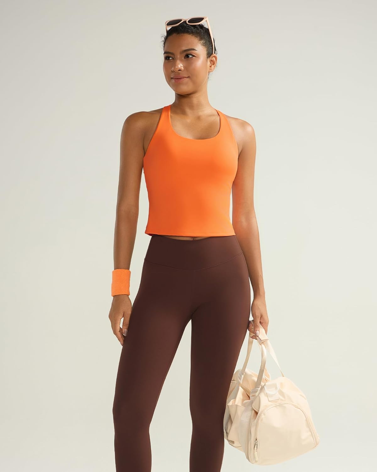 RUNNING GIRL Sports Bras for Women High Impact, Molded Cup Compression Running Tops with Removable Pads, Best for A-D Cup - Image 3