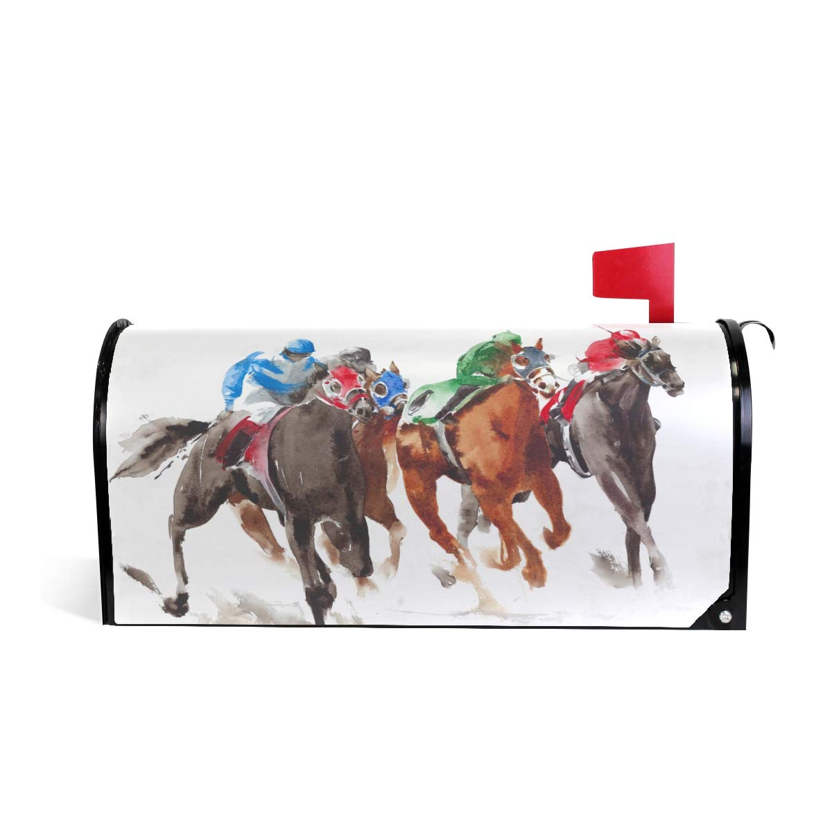 Buy ZZKKO Mailbox Covers Watercolor Horse Racing Letter Box