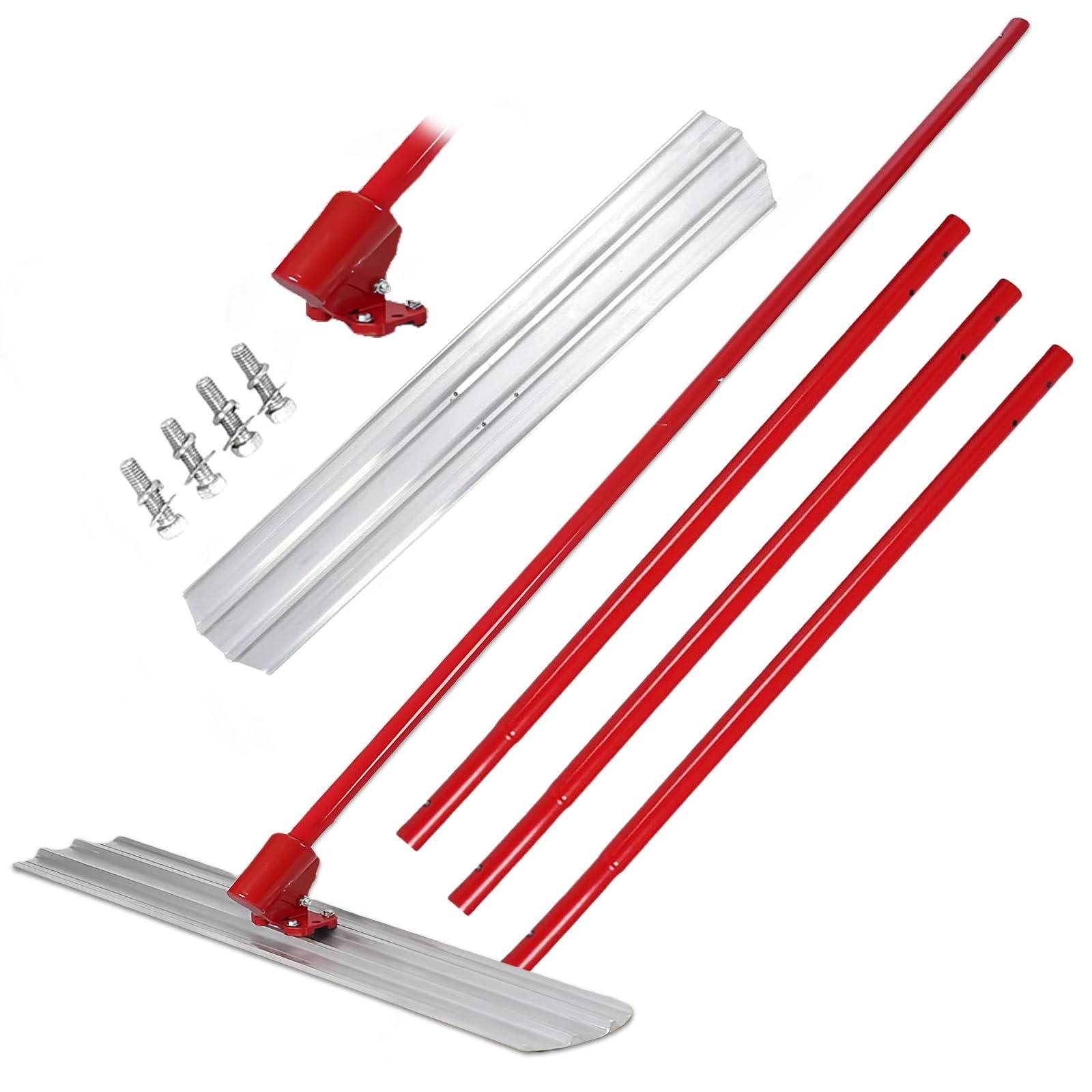 Kielnia Do Betonu Ze Stopu Aluminium I Magnezu Z Regulowanym Uchwytem, Teleskopowy Drążek Przedłużający Kielni 180 Mm/70,86 Cala X 3, Zestaw Kielni I Narzędzi Wykańczających. 100×20cm