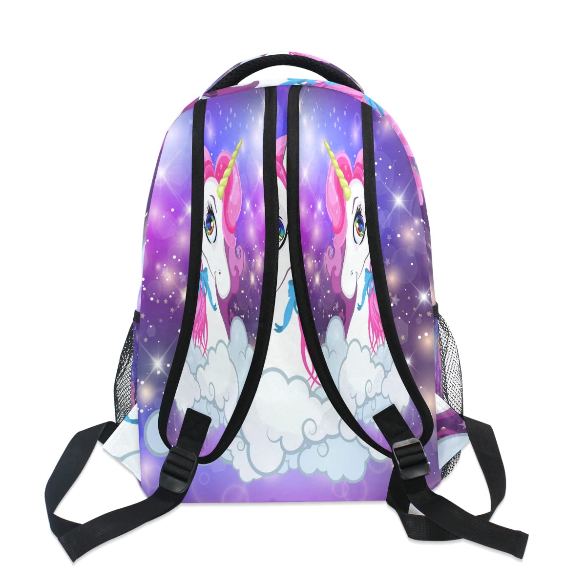 Mochila personalizada para niños y niñas, lindo caballo con flores de cuento de hadas personalizado nombre estudiante bolsa para escuela primaria, #03, talla única