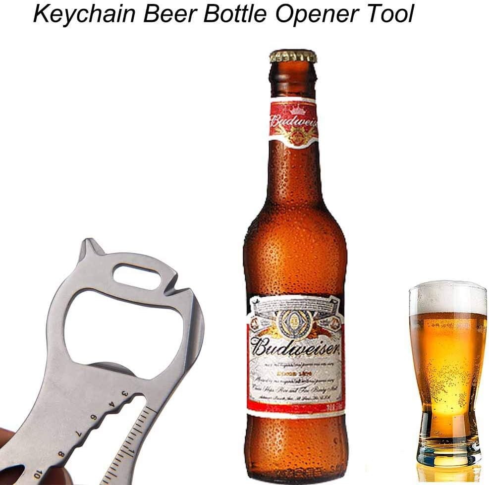 Hоttеѕt Sаlеѕ EDC Beer Bottle Opener Keychain Tool Leopard Keychain Bottle Opener for Men Women Utility Tool Edc Multitool Key Chain 16 in 1 in Silver