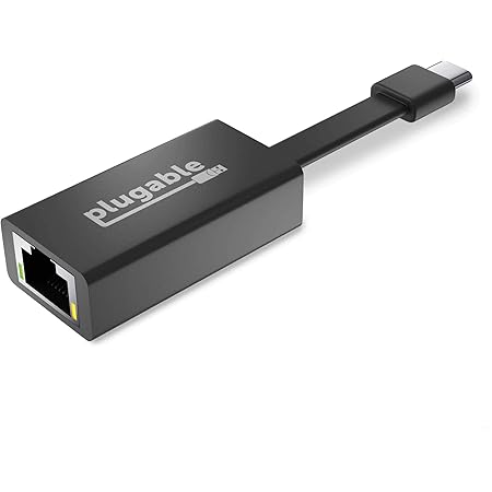 Amazon Com Plugable Usb C To Ethernet Adapter Fast And Reliable Gigabit Speed Thunderbolt 3 To Ethernet Adapter Compatible With Macbook Pro Windows Macos And Chromeos Computers Accessories