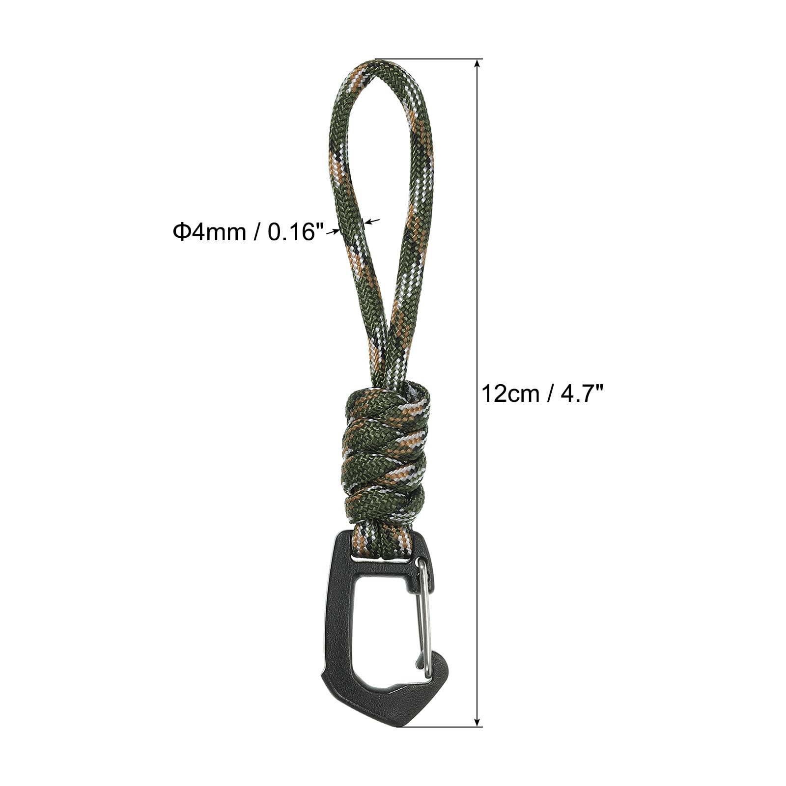 PATIKIL Badge Lanyard 4.7 Inch, Necklace Keychain Cord Metal Clasp Hook Ring Strap for Keys Whistle ID Card Badge Holder Camo Olive - Image 2