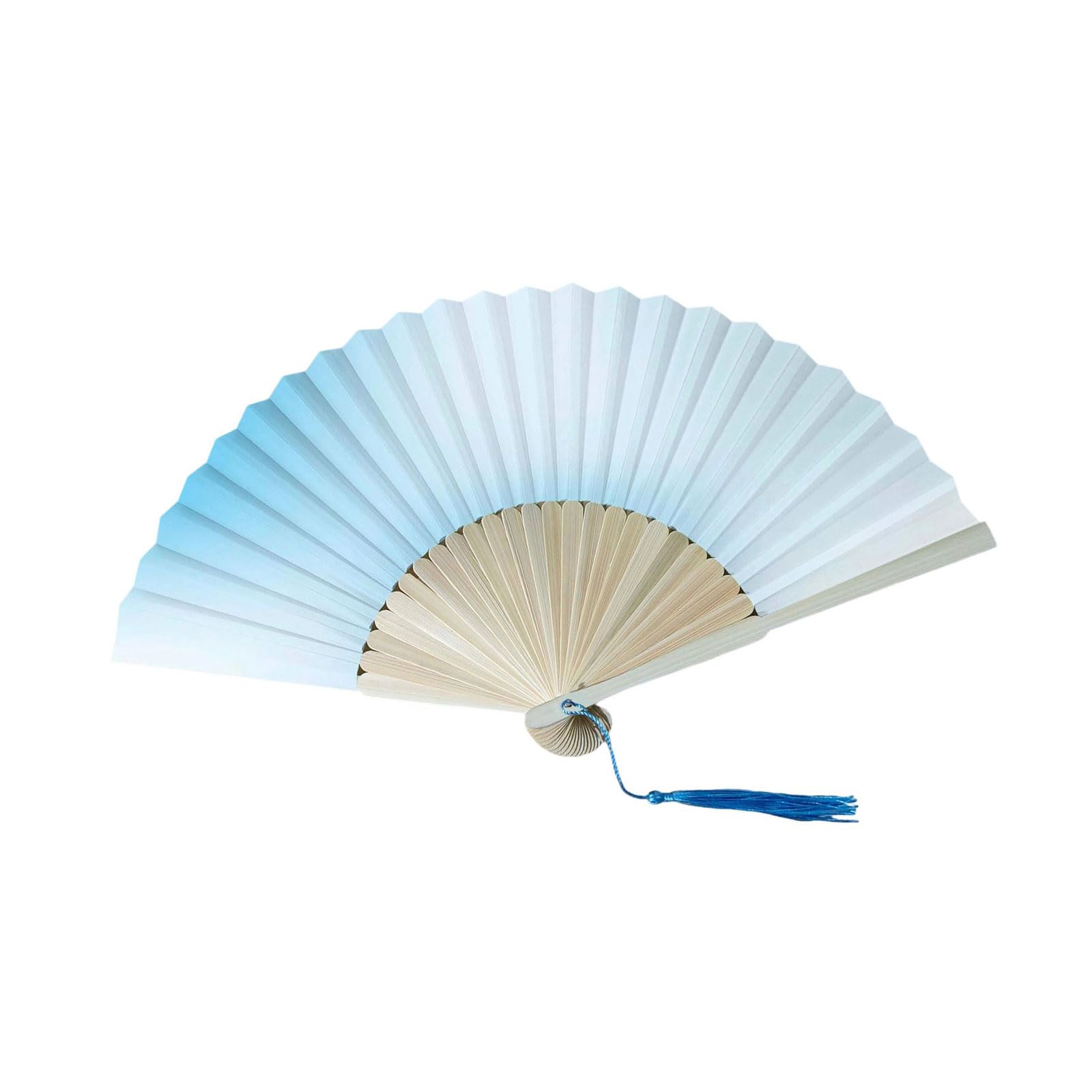 Buxuaaaa Stylish Gradient Folding Fan Chinese Styles Frame Hand Fan with Tassels for Cooling and Artistic Display Decors Traditional Chinese