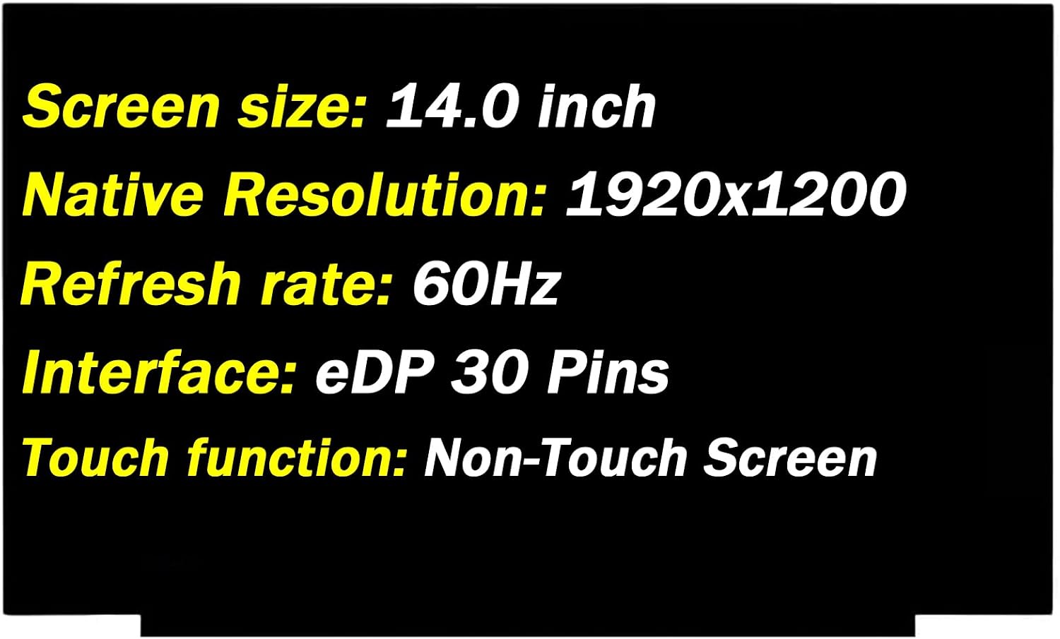 Screen Replacement for Lenovo ThinkBook 14 G6 G7 14.0" 1920x1200 60HZ 30 Pins LCD Non-Touch Screen Display Digitizer Panel (Only for Non-Touch Screen)