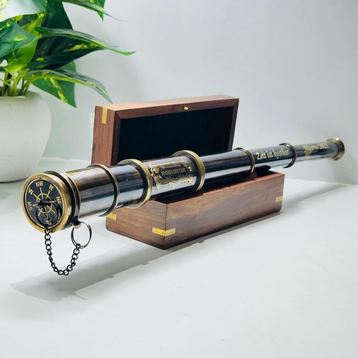 Custom Engraved Telescope – Personalized Spyglass, Pirate Gift, Nautical Decor, for Husband, Birthday Gift