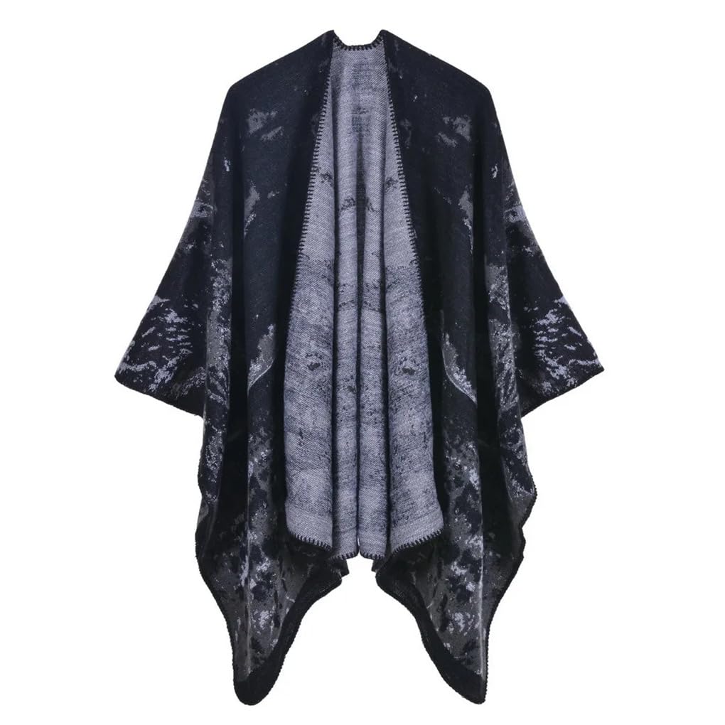 Pull en tricot pour femme - Automne et hiver - Impression chaude - Poncho - Cardigan