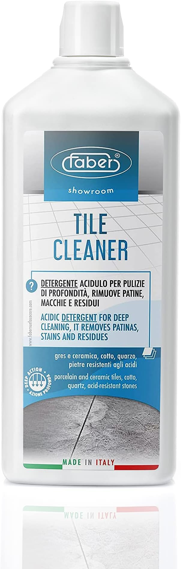 Tile Cleaner: Acid Cleaner for deep cleaning of surfaces and for removing patines and residues (1 Litre)