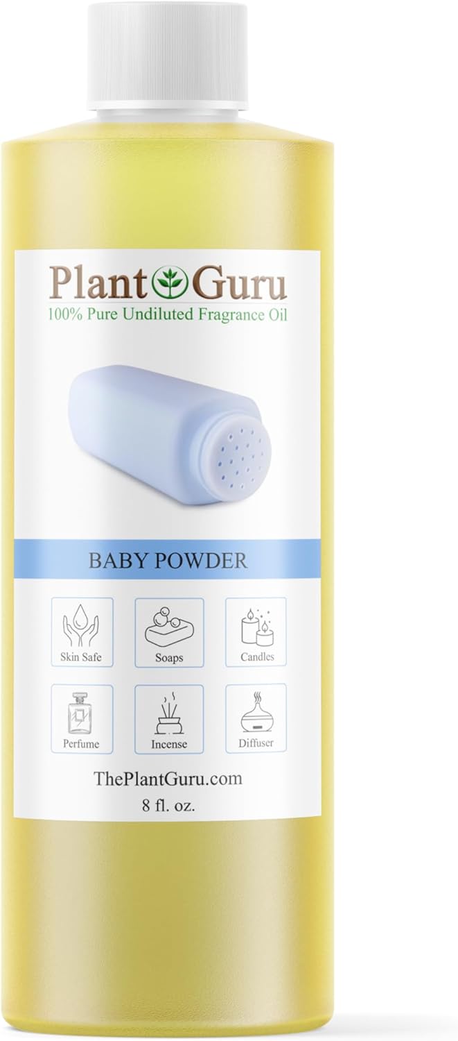 Baby Powder Fragrance Oil 8 fl. oz. Scented Oil for DIY Soap Making, Candles, Bath Bombs, Body Butters. Used in Aromatherapy Diffusers, Burners and Warmers. Great Addition to Lotions and Creams.