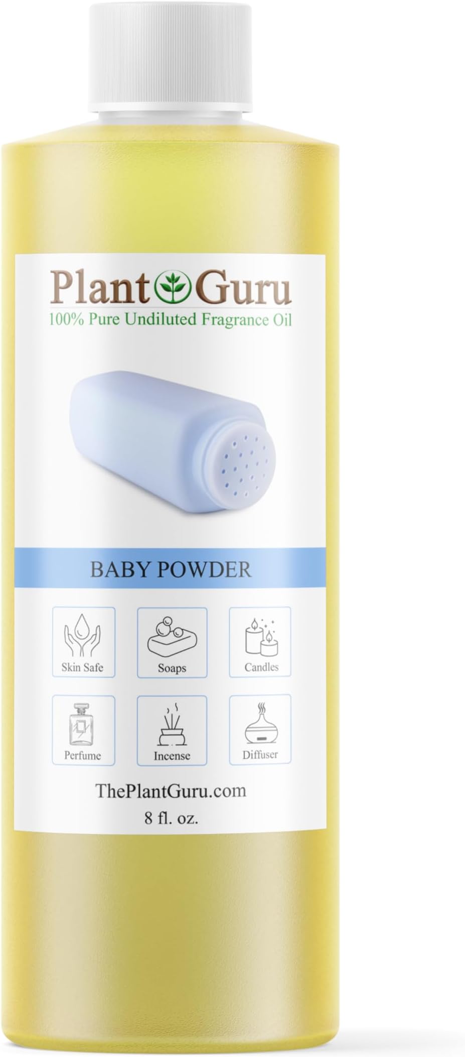 Baby Powder Fragrance Oil 8 fl. oz. Scented Oil for DIY Soap Making, Candles, Bath Bombs, Body Butters. Used in Aromatherapy Diffusers, Burners and Warmers.