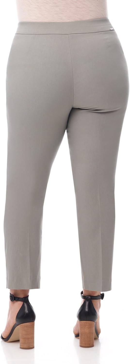 Rekucci Curvy Woman Plus Size Stretchable Pull-On Crop Pant - Image 3