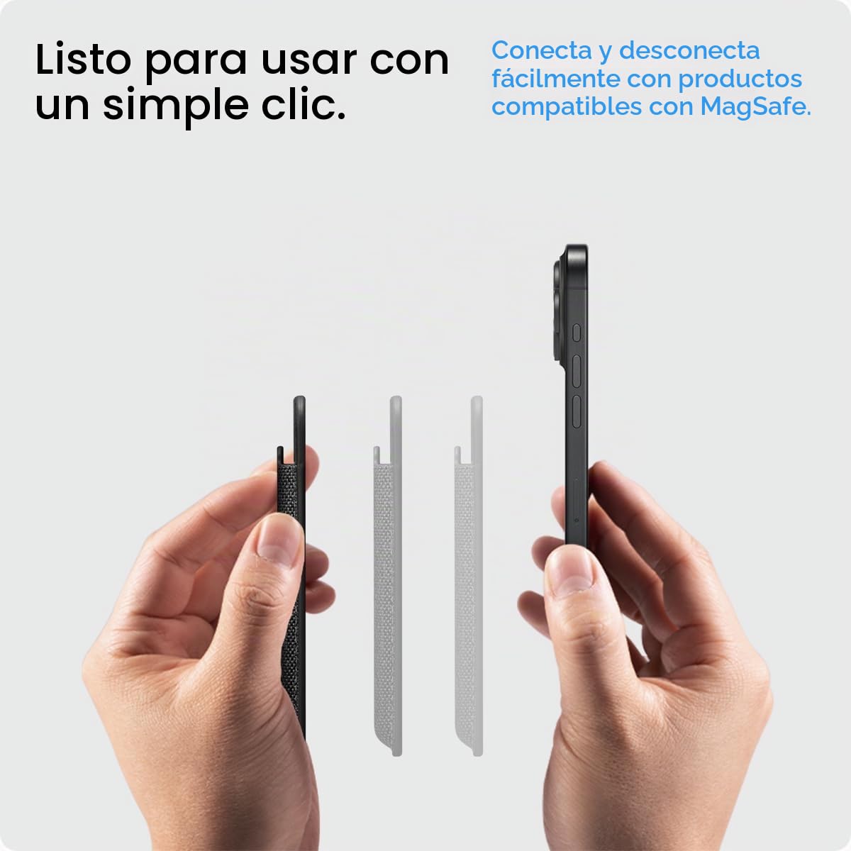 Spigen Cartera Magsafe Urban Fit MagFit Tarjetero Magnético 3 Tarjetas Compatible con los Modelos iPhone 17/16/15/14/13/12 Series MagSafe Wallet - Negro