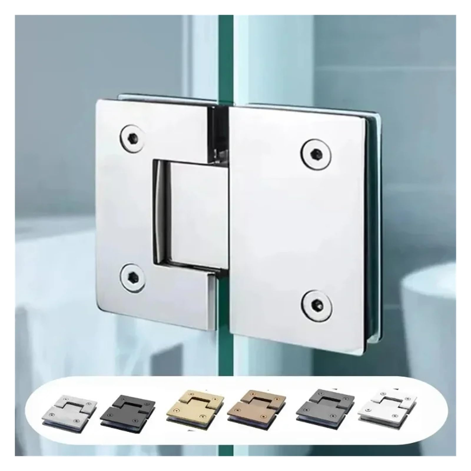 Bisagras para mamparas de ducha, Bisagras for puerta de ducha acero inoxidable, 180 grados, negro y plateado, 1/2 Uds(Black,2pcs)
