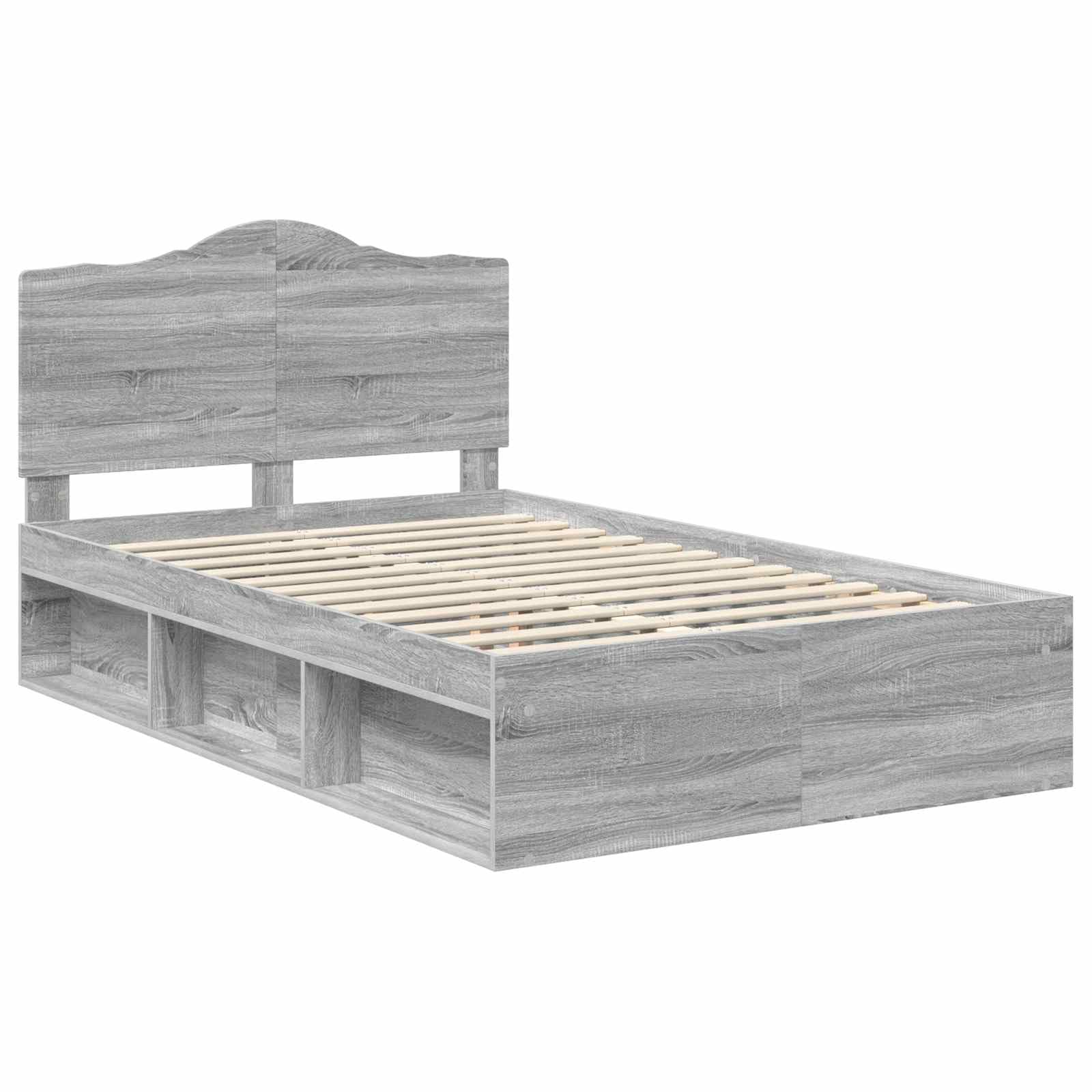 vidaXL Estructura de Cama con cabecera Gris Sonoma 120 x 190 cm