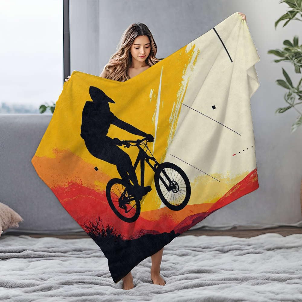 Couverture Queen Size VTT en flanelle haut de gamme jeté de lit douceur 150x200cm