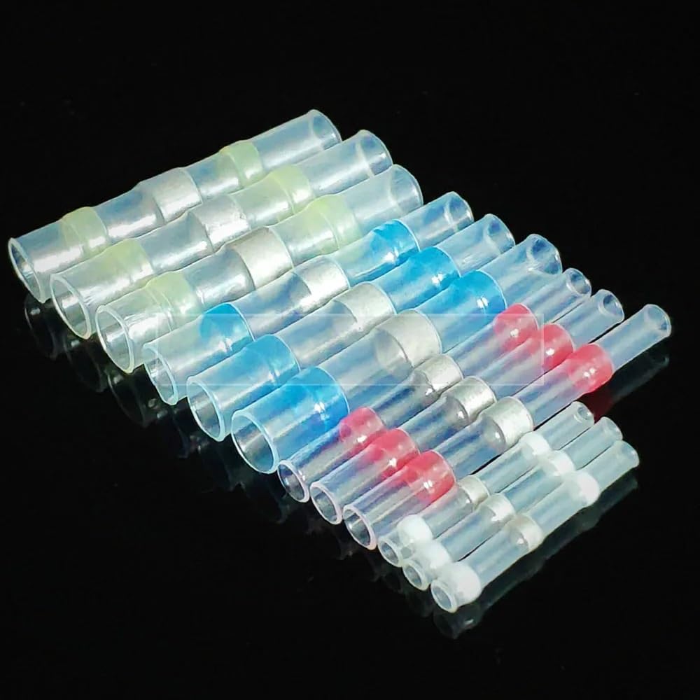 Heat Shrink terminal Butt SST-S11 SST-S21 Waterproof Tinned Copper Solder Seal heatshrink Insulated Terminals Wire Connectors(SST-S21,Taglia unica)