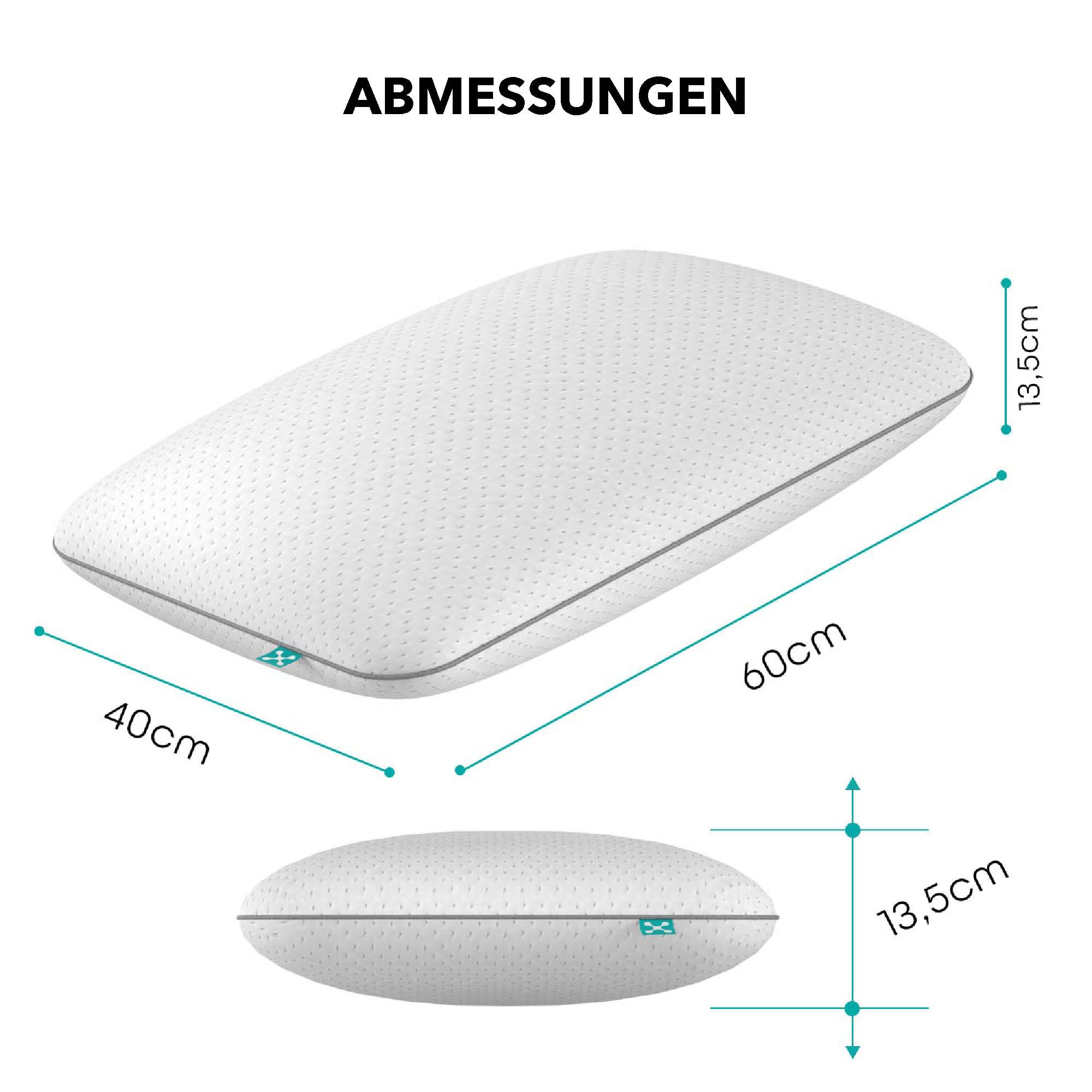 smartsleep® Smart Comfort Pillow I Comfort Cojín | Espuma viscoelástica | Características termorreguladoras | Buena función de apoyo, almohada para dormir de espalda y de lado, 60 x 40 x 13 cm