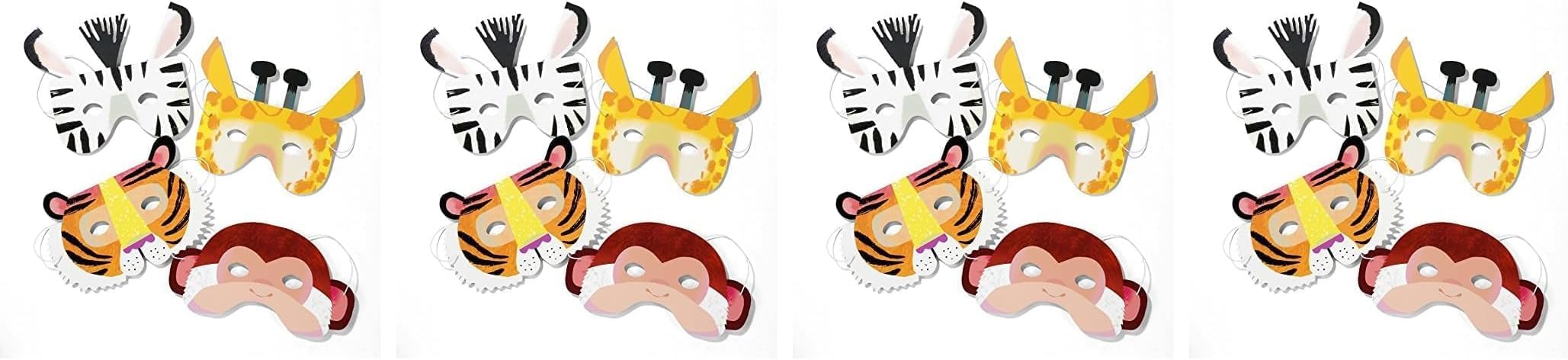Talking Tables Party Jungle Animal Paper Masks 8-Pieces Set