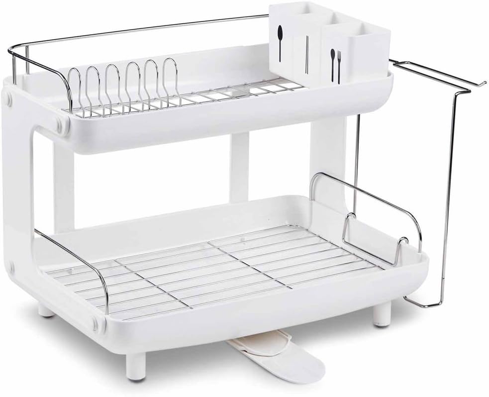 Curved 2 Tier Curved Dish Rack Kitchen Sinkware,Dish Drying Rack, Stainless Steel