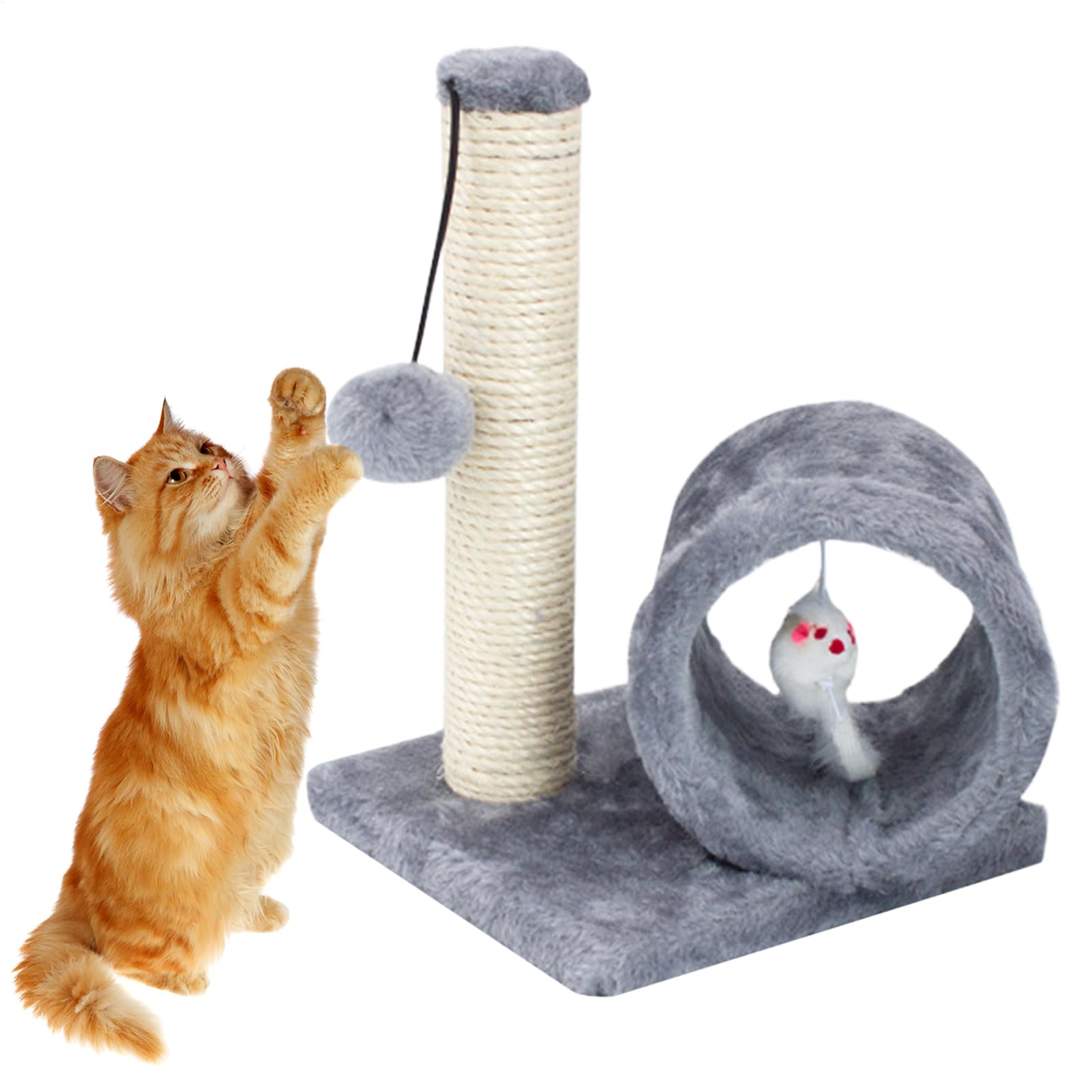 Griffoir pour chat en fibre naturelle avec base surélevée et robuste