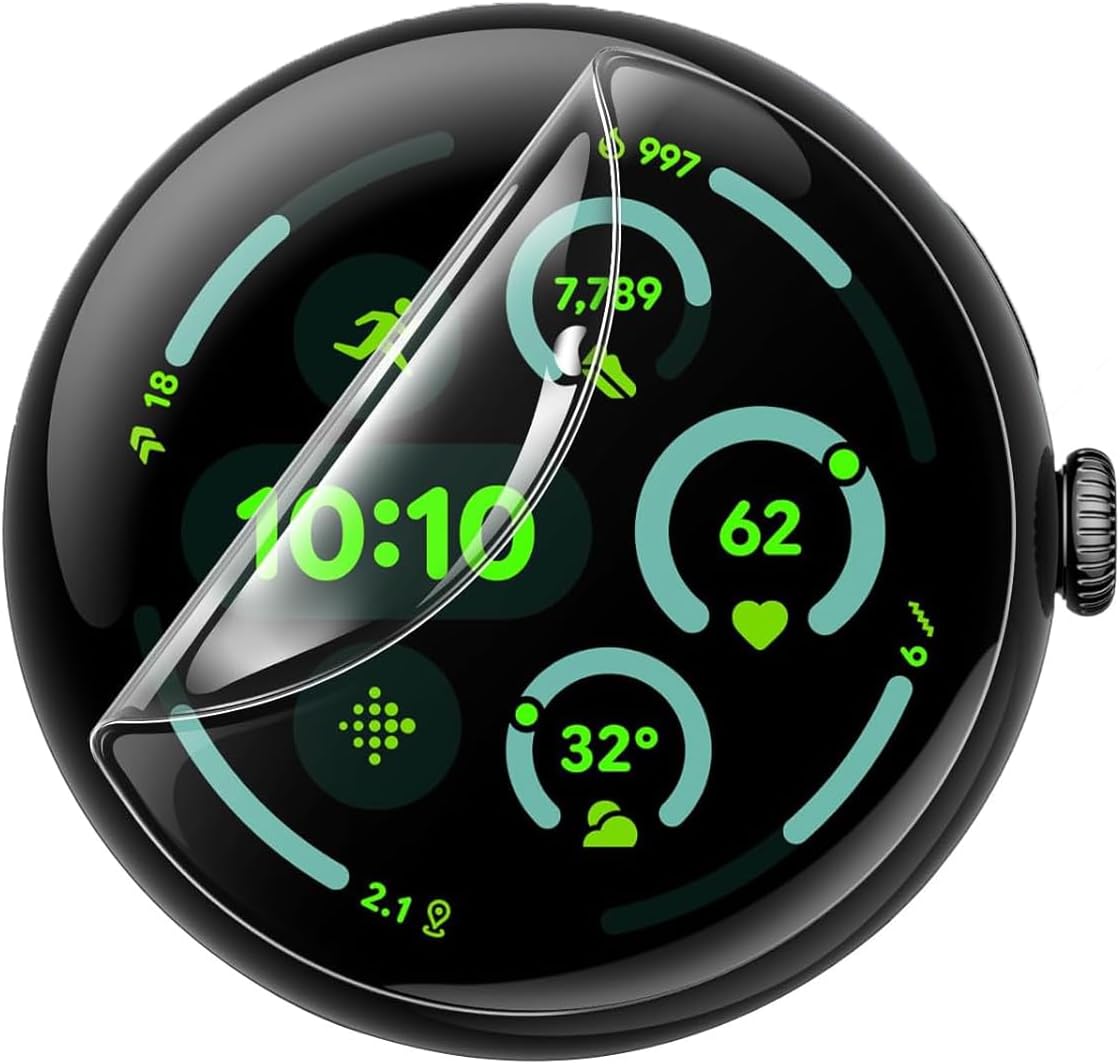 6 Pack Anti-Scratch Film for Google Pixel Watch 4 45mm Screen Protector, TPU Flexible Film, HD Clear Screen Protector Compatible for Google Pixel Watch 4/3 45mm Smartwatch