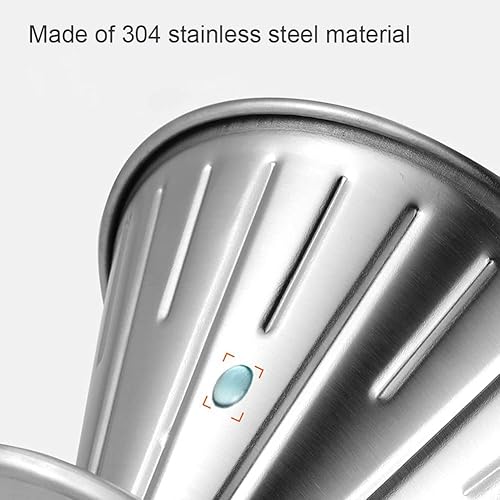 Miniatura 4 de Gotero de café con forma de V de acero inoxidable 304, filtro de café de goteo lento, filtro de café reutilizable con asa, accesorio para cafetera,