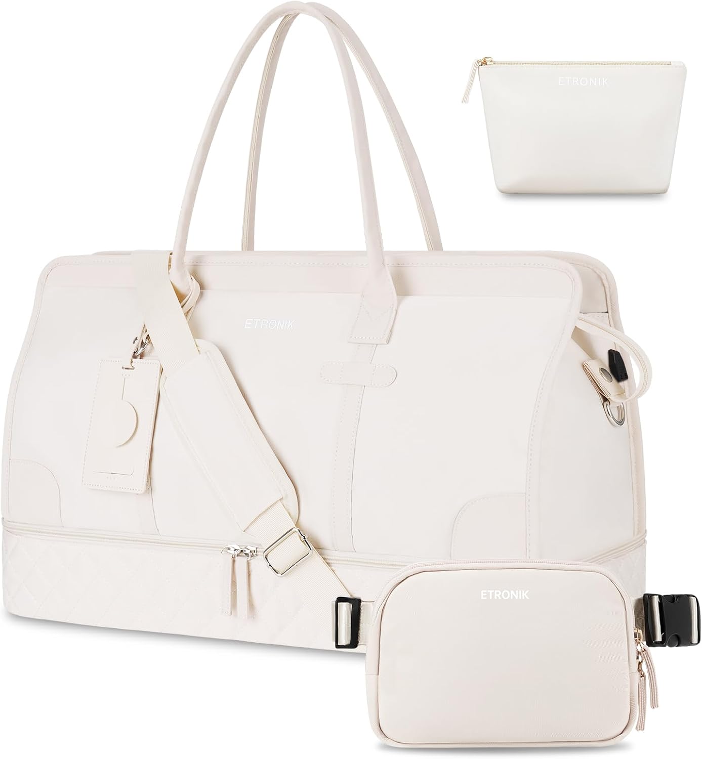 ETRONIK Weekender Bag with Belt Bag, Large Travel Duffle