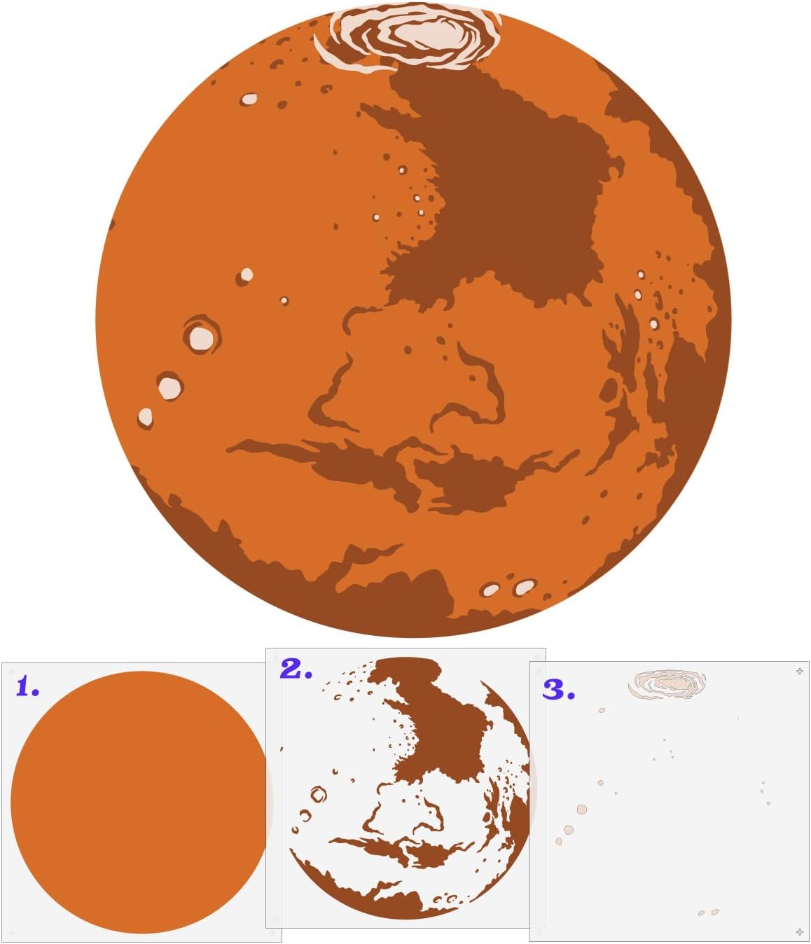 Moon Layered Stencil Set for Walls, Murals, and Art Projects, Outer Space Reusable Layering Template for DIY Painting, Drawing, Tracing