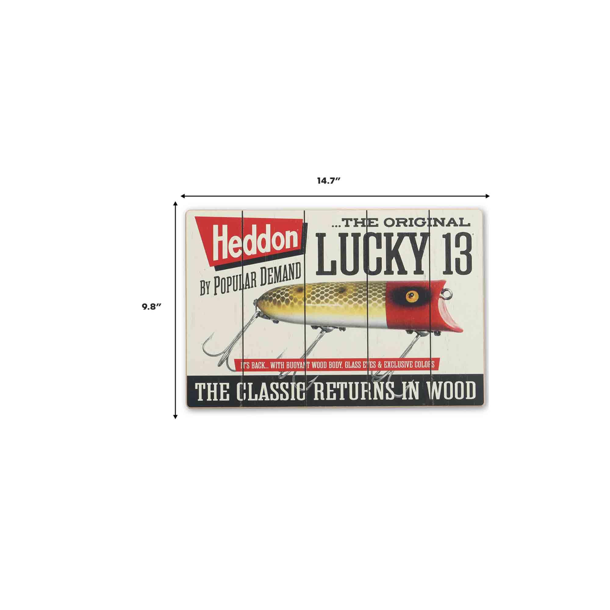 ルアー・フライ Heddon Wood Lucky 13 Centennial Edition Amazon.com: Heddon Fishing Lure Lucky 13 Wood Wall Decor