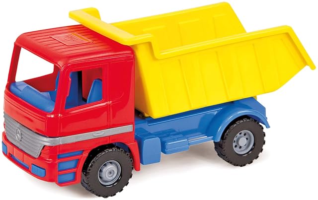 Lena - Mercedes Vertedero Camión Juguete por 2+ Años Niños, Azul/Rojo/Amarillo