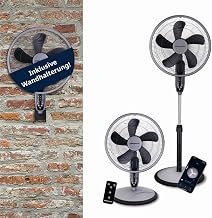 Könighaus 3-in-1 Wall Fan Table and Pedestal | WLAN (Alexa/Tuya) & Remote Control | BREEZE Mode with 70° Oscillation, 75° Tilt & Timer | Ultra Quiet Fan