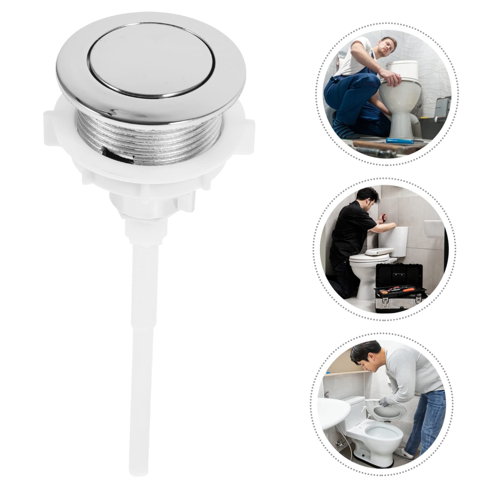 Pulsante Scarico WC Singolo – Argento, Moderno, Per Bagno