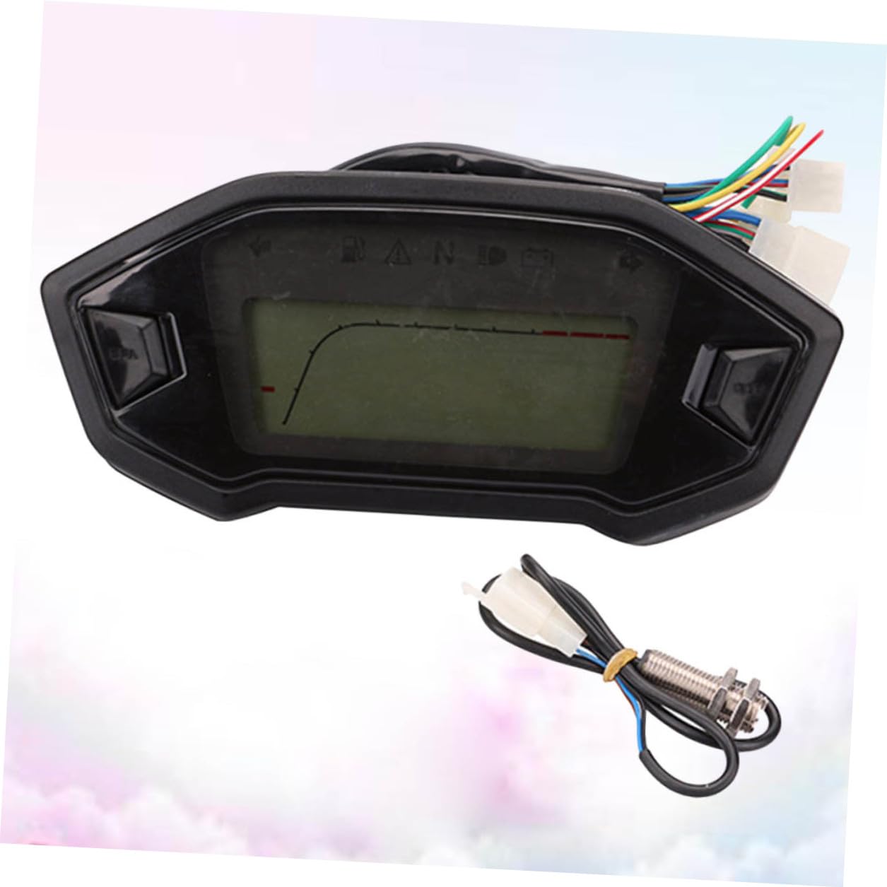 汎用バイク用デジタルスピードメータータコメーター走行距離計 多機能オールインワン高耐久防水設計 全気筒対応夜間視認性向上