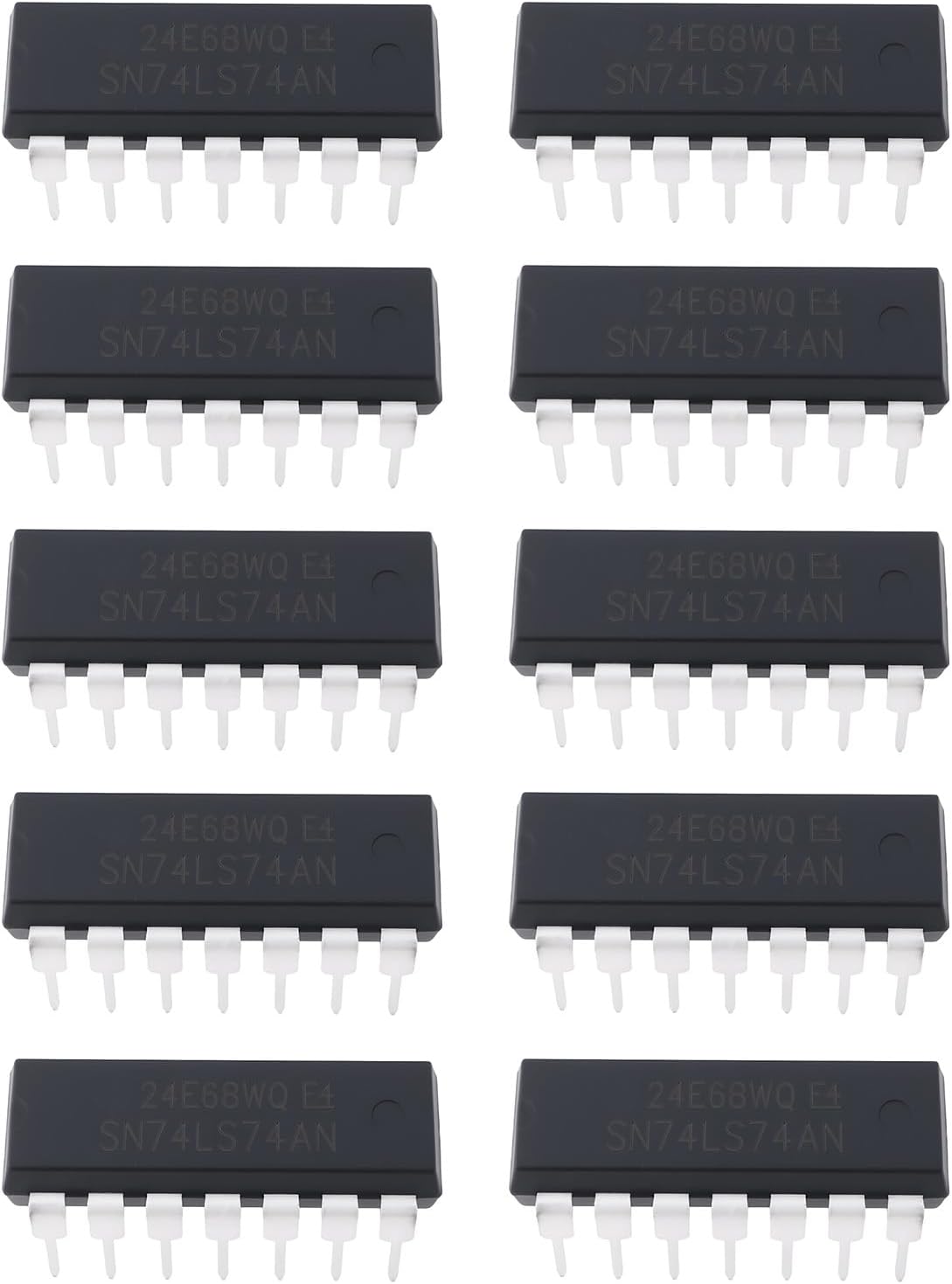 EMSea 10Pcs 14Pin Integrated Circuit 74LS74AN SN74LS74AN for Electronic Products