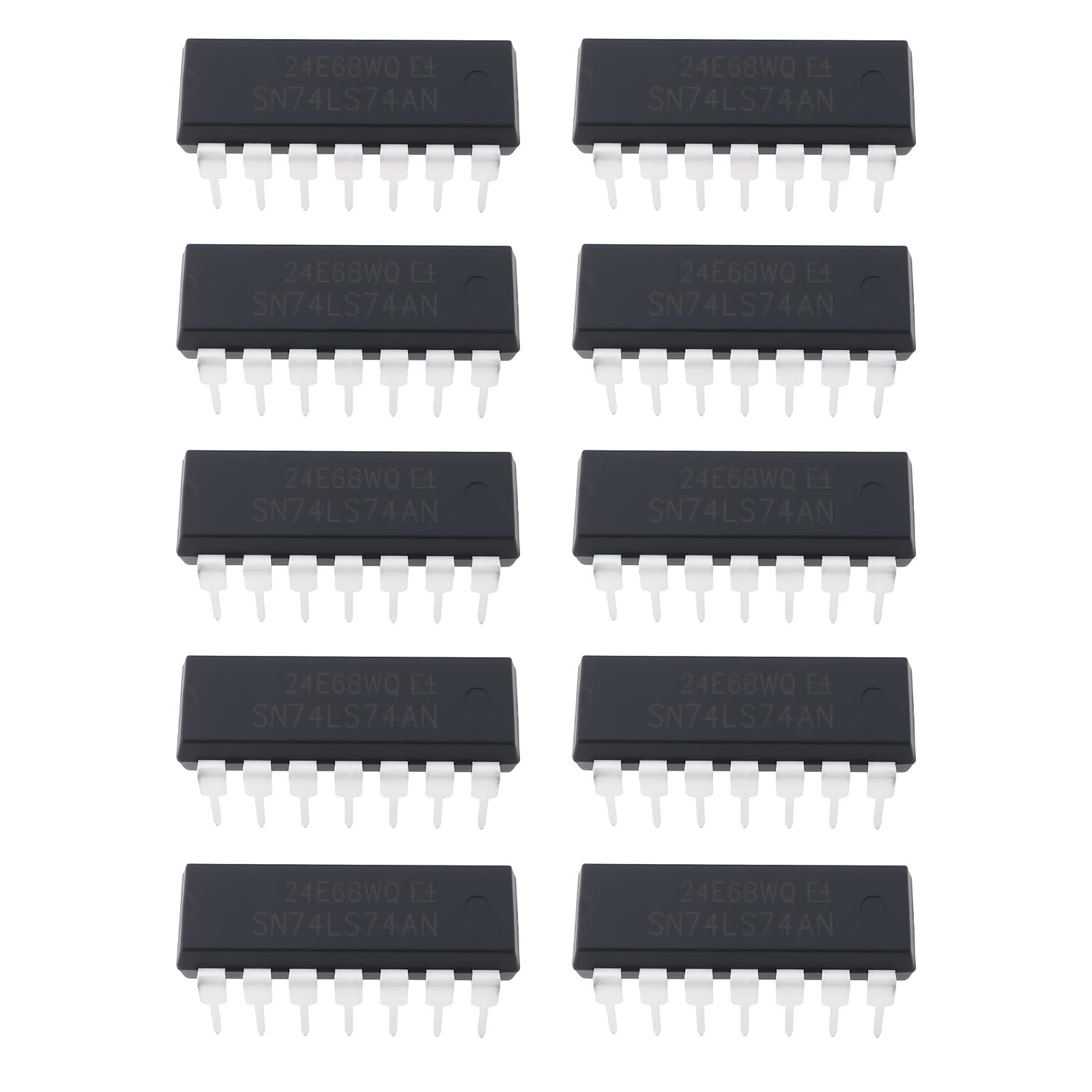EMSea 10 Pezzi di Circuito Integrato A 14 Pin 74LS74AN SN74LS74AN per Prodotti Elettronici