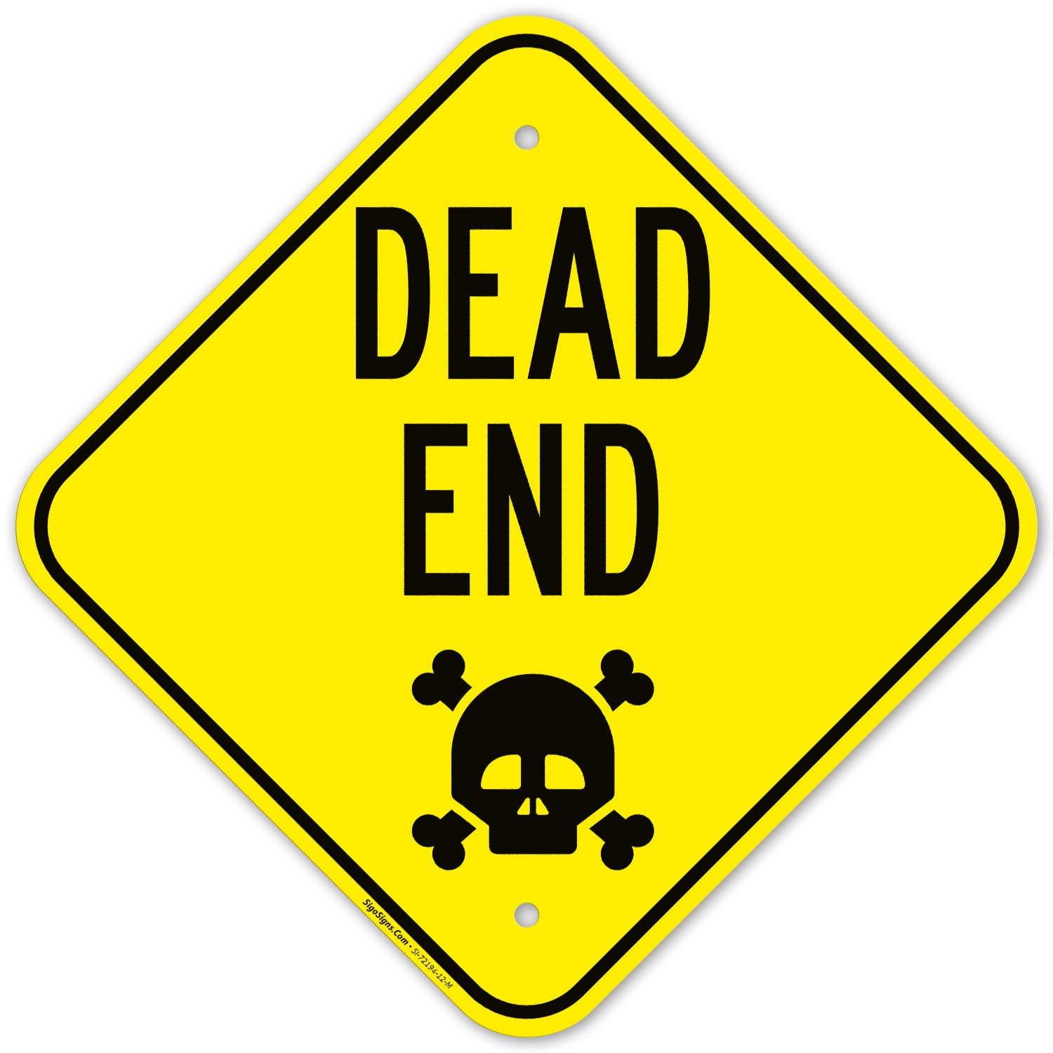 Dead End with Graphic Sign, 12x12 Inches, Rust Free .040