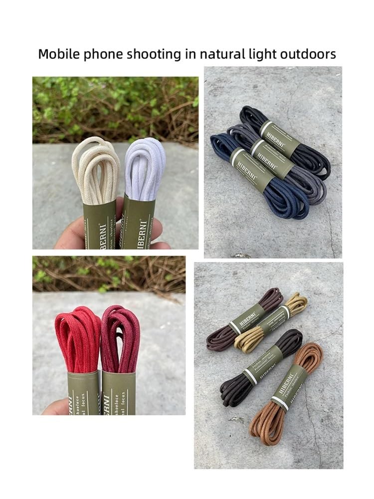 Lacci rotondi in puro cotone cerato 2 paia 60/70/80/90/100/120/140/160/180 cmOxford lacci per scarpe stivali lacci in pelle impermeabile 12 colori