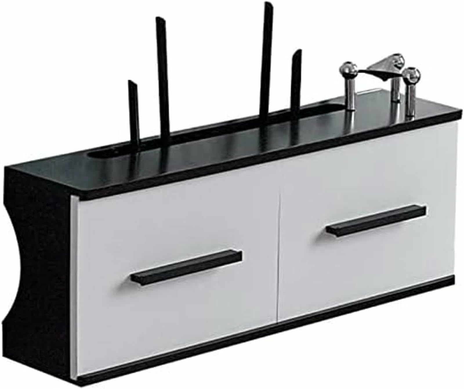 Étagère murale flottante pour routeur WiFi, modem, mini projecteur, boîtier TV et haut-parleur – Organiseur de rangement pour la maison et le bureau