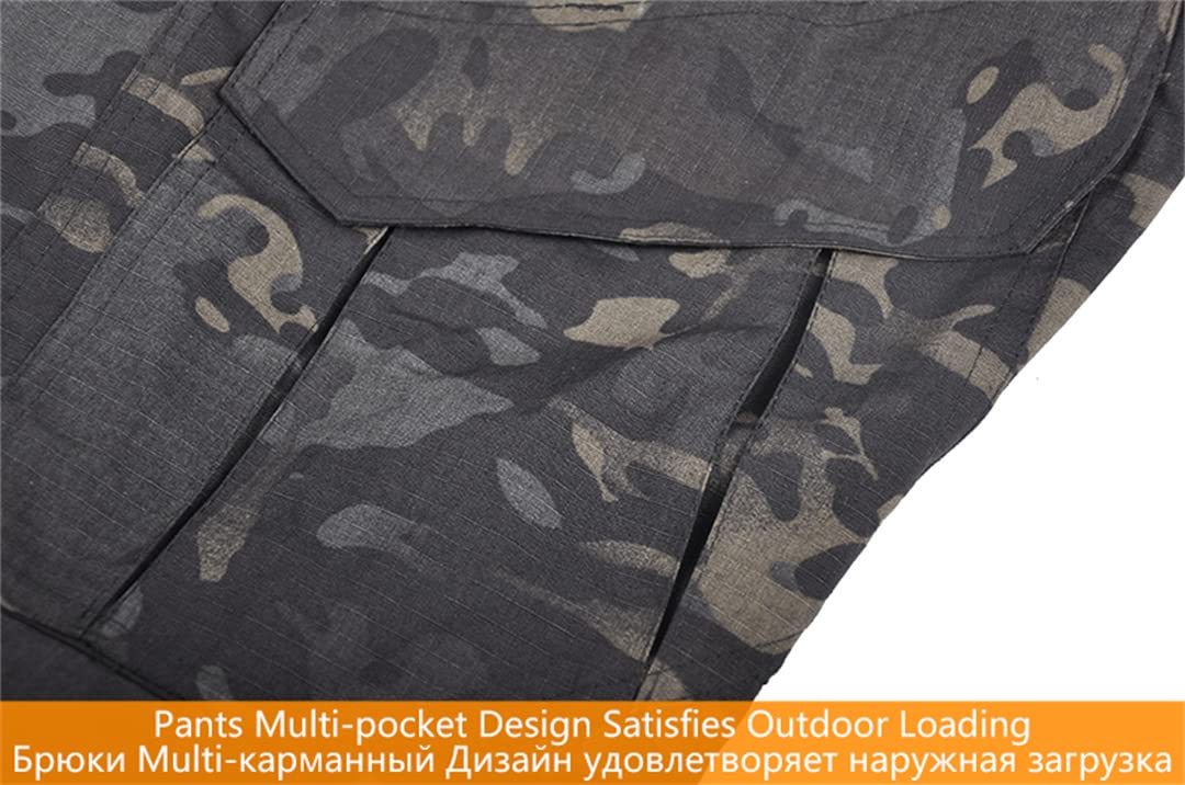 T-Shirt da Uomo tattico Militare Militare Camo1 da Arrampicata T-Shirt da Caccia Sportiva Traspirante (Pitone Nero L)