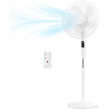 NEWBULIG 17" Pedestal Fans with Remote, Oscillating Standing Fan with 3 Speed &amp; 3 Model, Quiet Timer Stand Up Fan for Indoor, Bedroom, Living Room, Adjustable Height &amp; Tilt Head, Easy Assembly