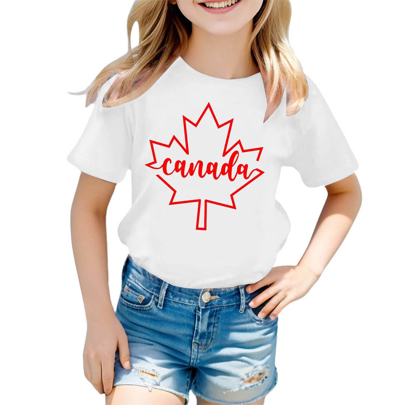 Camiseta de manga corta para niña, camiseta básica de verano con cuello redondo para estilo informal y comodidad diaria