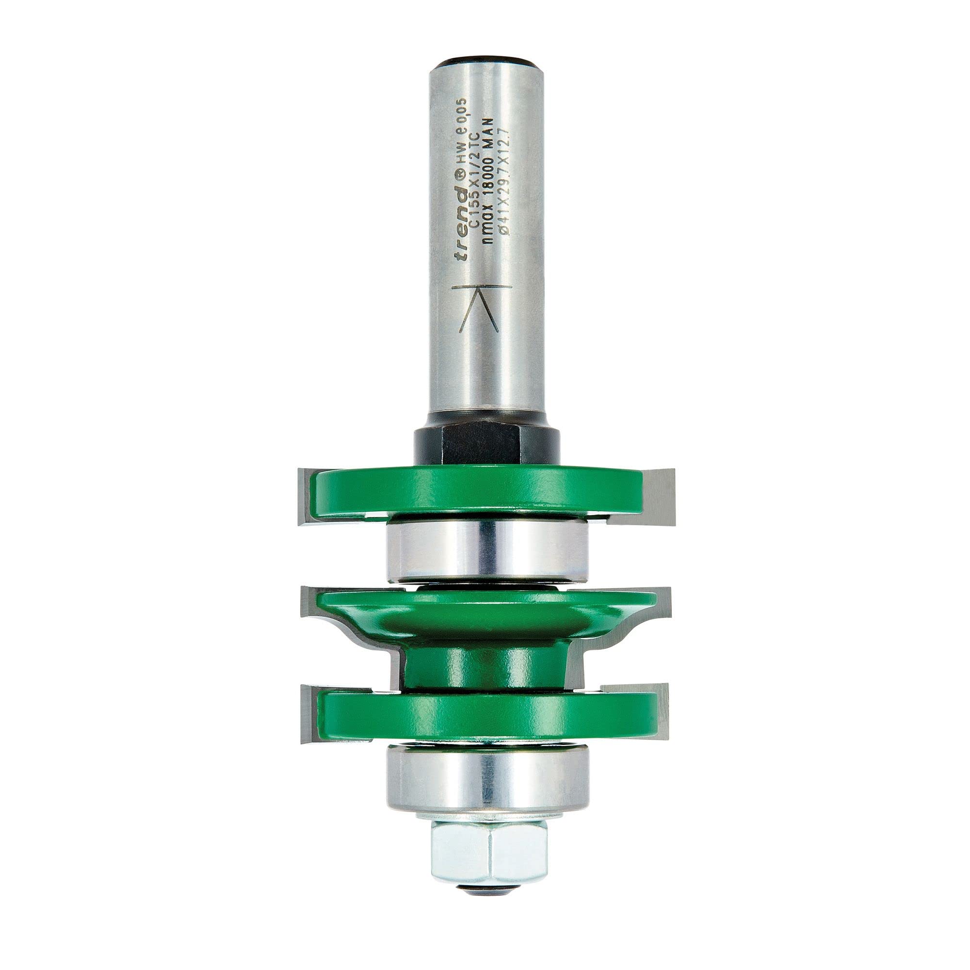 Trend CraftPro zestaw frezów do drzwi panelowych 1/2" 41mm 17mm 2 szt. | 2 frezy TCT z węglika spiekanego do czystego frezowania paneli: Ø41 mm, dł. 17 mm, trzpień 1/2".