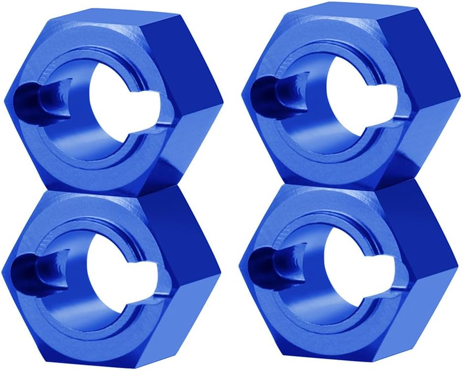 1Set/4PCS RC Aluminum Wheel Hex 7mm Hub Adapters for LOSI Mini-T 2.0 1/18th RC Off-Road Car Truck Upgrades Parts (Blue)