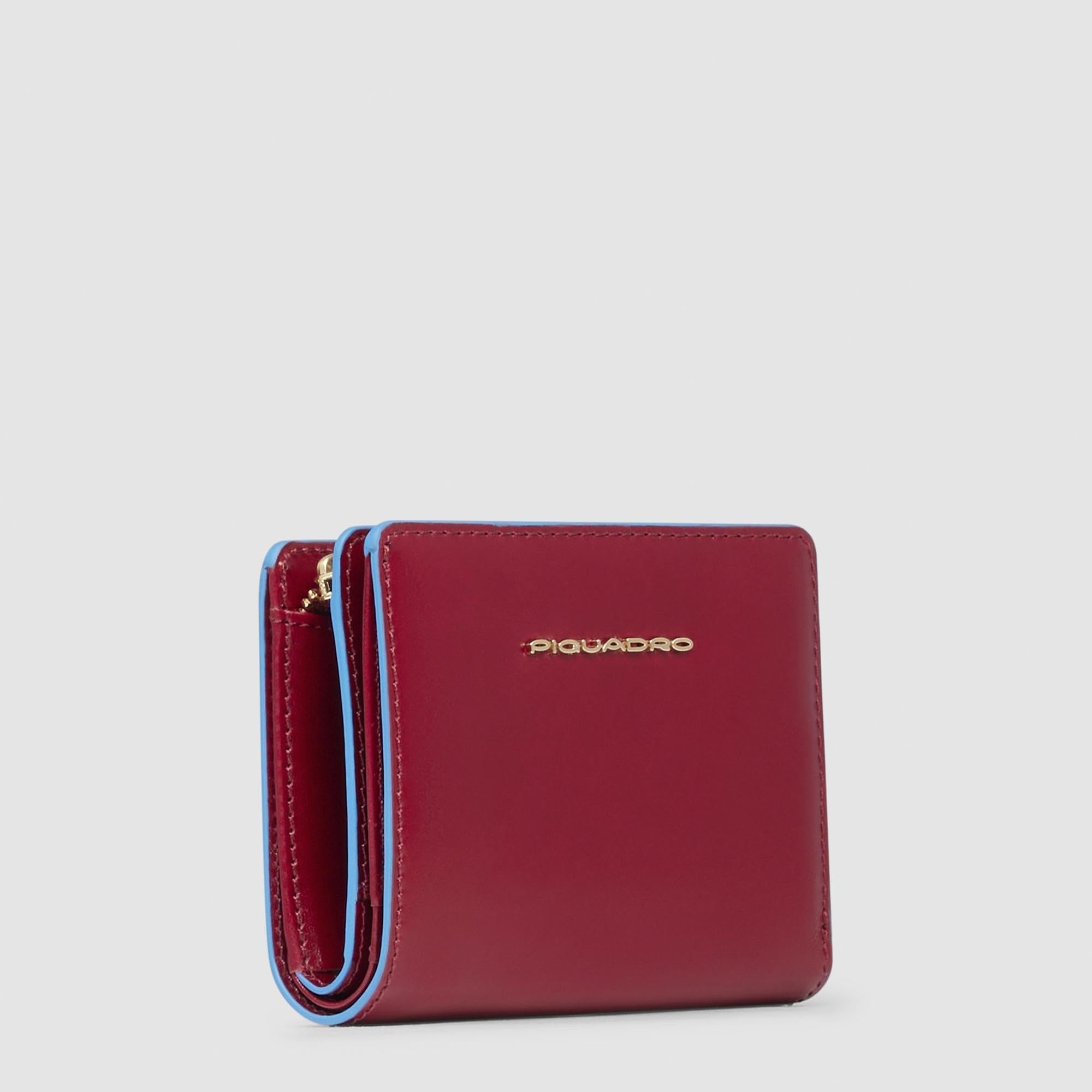 Piquadro - Cartera Compacta Blue Square en Piel - Mujer - Rojo