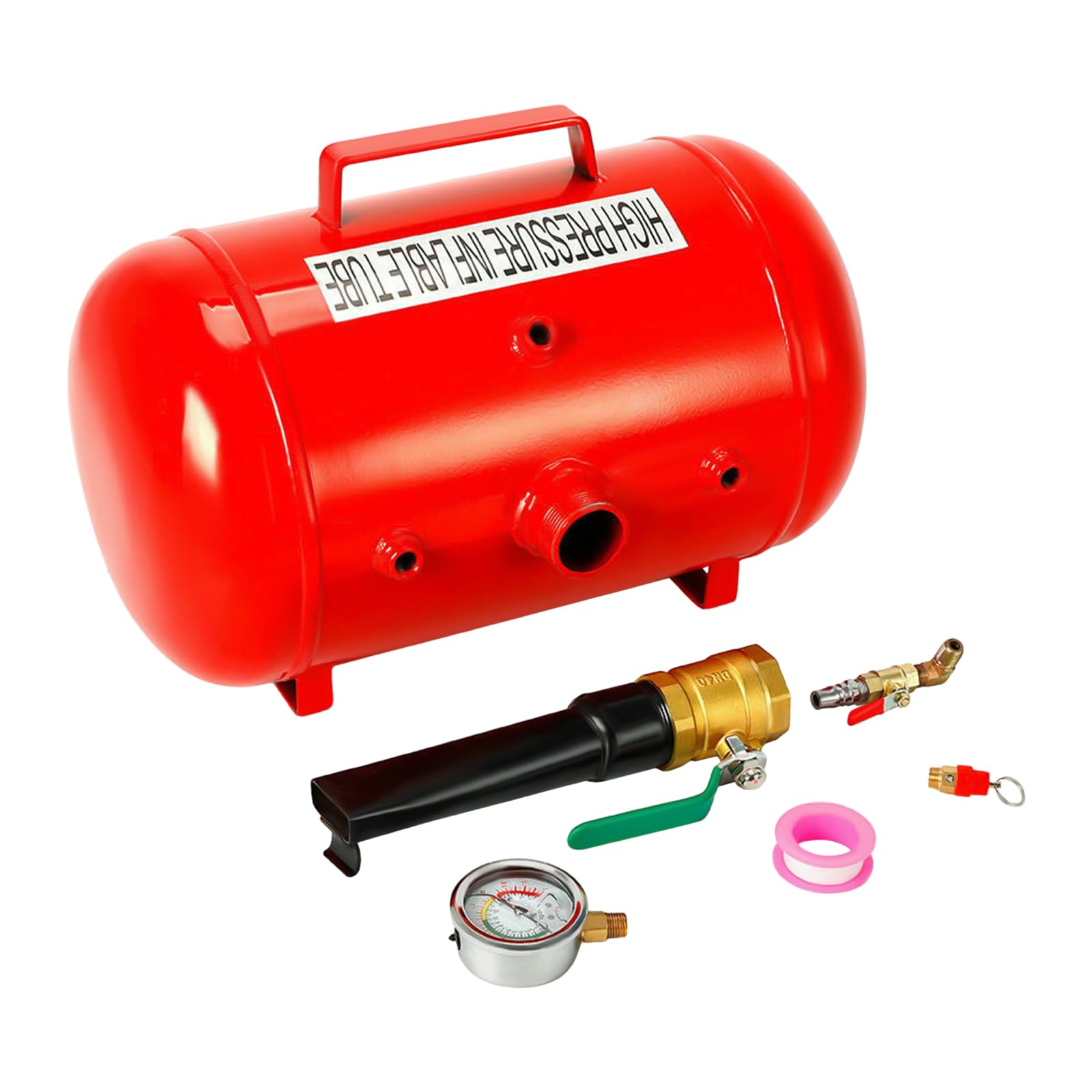 Booster per pneumatici, 20 l, serbatoio d'aria portatile, per gonfiare pneumatici, gonfiatore ad aria compressa, 6-8 bar, pressione di lavoro, set per autofficine, negozi di auto e viaggi all'aperto