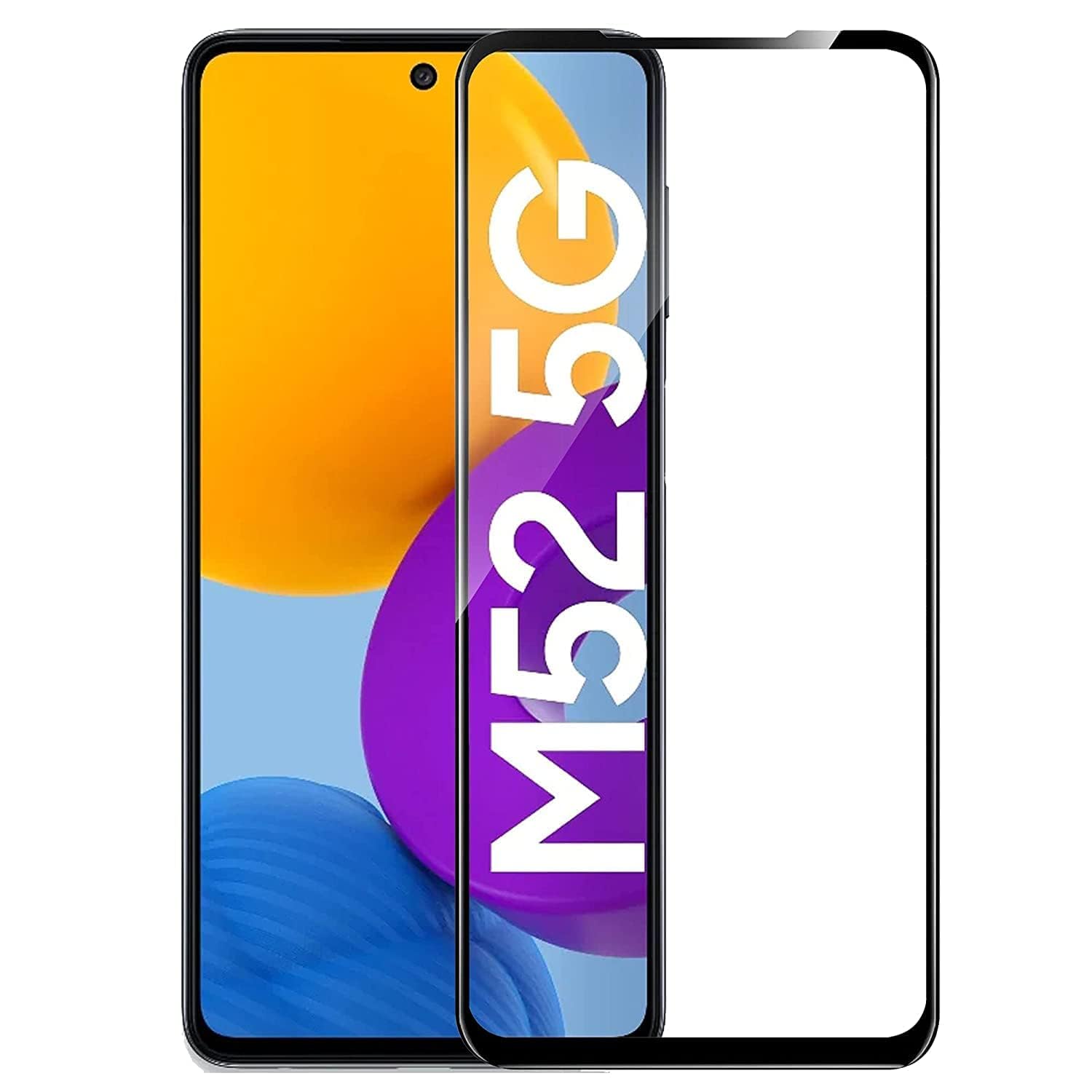 HEYANSH CREATION Tempered Glass Screen Protector Compatible for Samsung Galaxy M52 5G with Edge to Edge Coverage and Easy Installation Kit, Pack of 1, Black (B0DF5VBMWQ) Amazon Price History, Amazon Price Tracker