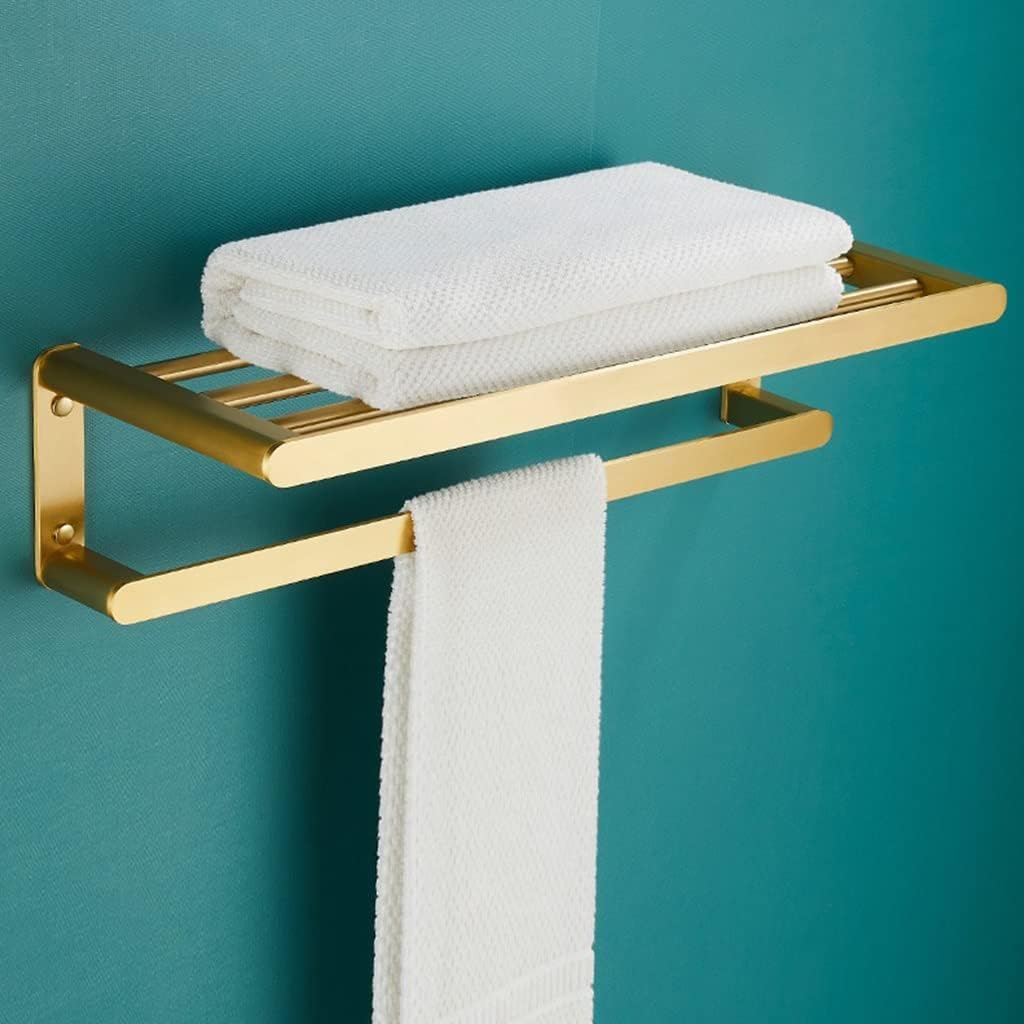Towel Rails, Bathroom Towel Rack Wall Mounted Towel,Brushed En Towel Rack,Bathroom Towel Rack,Wall-Mounted Bathroom Hanger,Shelf European Storage Rack